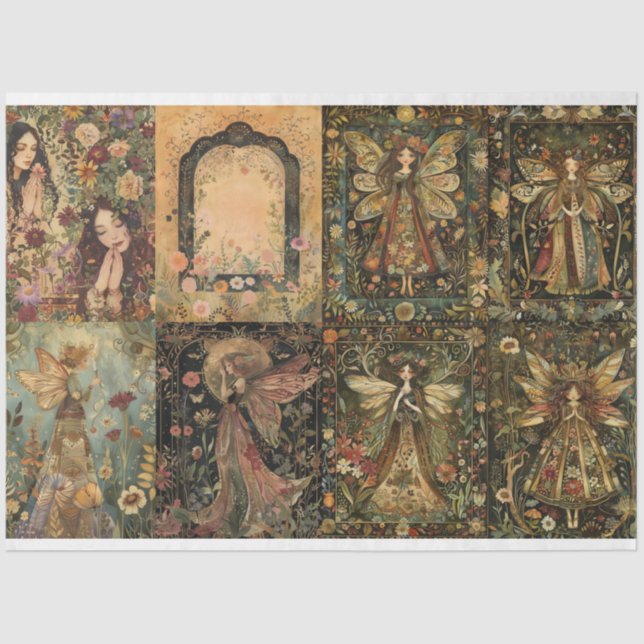 Seda Papel Tecido De Diário De Design De Fada De 8 Sm (Frente )