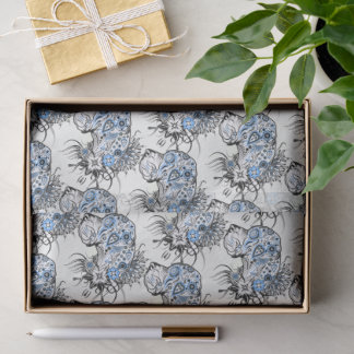 Seda Papel Tecido de Dogue Alemão Azul e Preto