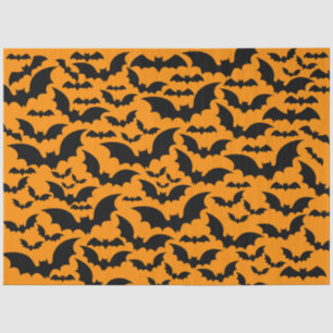 Seda Papel Tecido De Enxame De Bat Halloween - Orange S