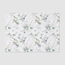 Seda Papel Tecido de Folhagem de Eucalipto