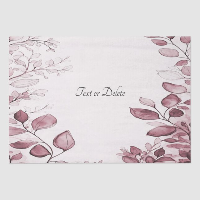 Seda Papel Tecido de Folhas Vermelhas Modernas (Frente )