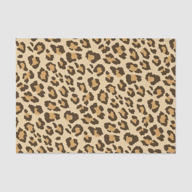 Seda Papel Tecido de Impressão Leopardo (Frente )
