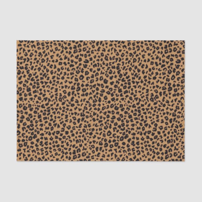 Seda Papel Tecido de Impressão Leopardo (Frente )