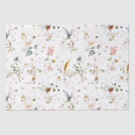 Seda Papel Tecido de Jardim de Flores Silvestres em Aqu
