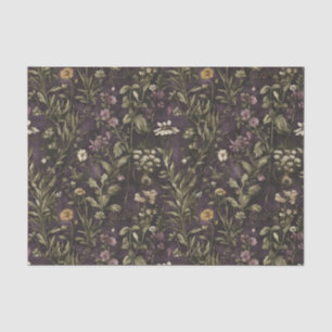Seda Papel Tecido de Jardim Vermelho - Floral Encantado