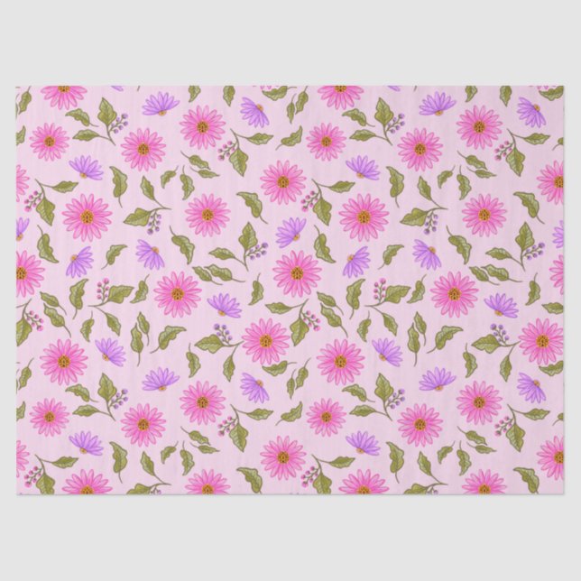 Seda Papel Tecido de Lavanda Rosa Daisy Lacy (Frente )