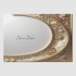 Seda Papel Tecido de Moldura Ornamentada Dourada