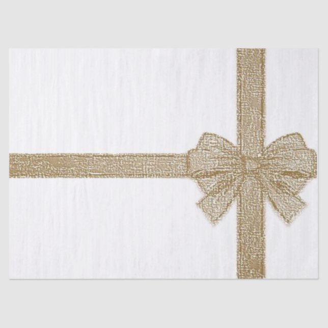 Seda Papel Tecido de Natal, Arco bege (Frente )