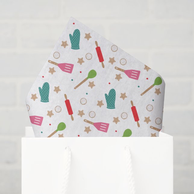 Seda Papel Tecido de Natal Baking Spirits Bright (Sacola de presentes)