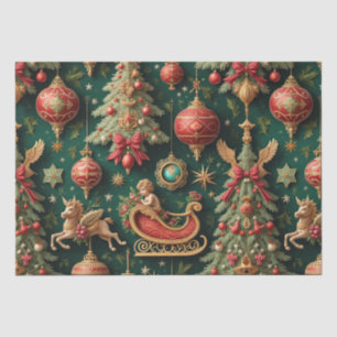 Seda Papel Tecido de Natal Barroco