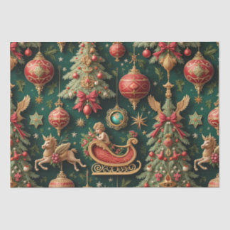 Seda Papel Tecido de Natal Barroco