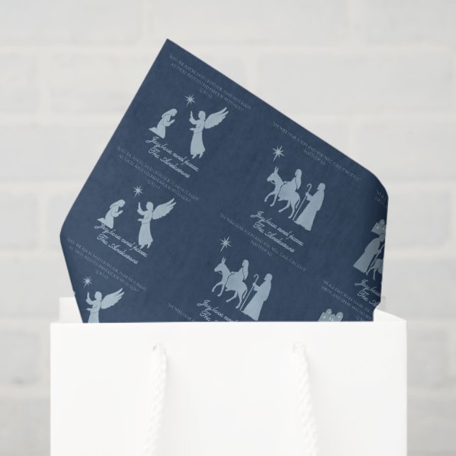 Seda Papel Tecido de Natal Cenas de Natividade (Sacola de presentes)