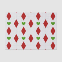 Papel Tecido de Natal Coração | Embrulho de Presen
