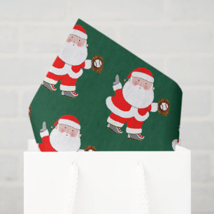 Seda Papel Tecido de Natal de Beisebol