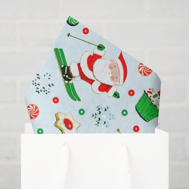 Seda Papel Tecido de Natal de Férias de Esqui na Neve (Sacola de presentes)