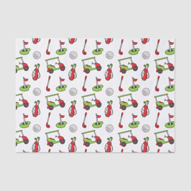 Seda Papel Tecido de Natal de Golfe Bonito (Frente )