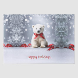 Seda Papel Tecido de Natal de Urso Polar para Férias