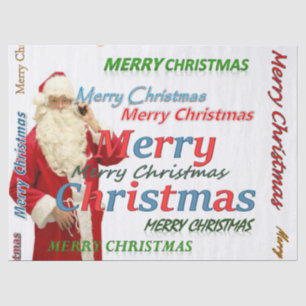 Seda Papel Tecido de Natal, Papais noeis de Natal Feliz