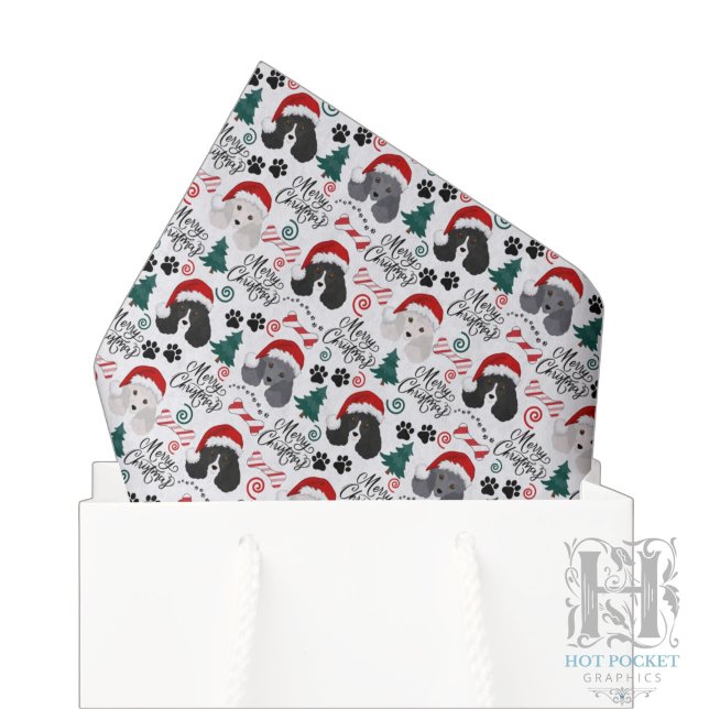 Seda Papel Tecido de Natal Parti Poodle (Criador carregado)