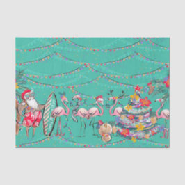 Seda Papel Tecido de Natal sobre Férias Tropicais