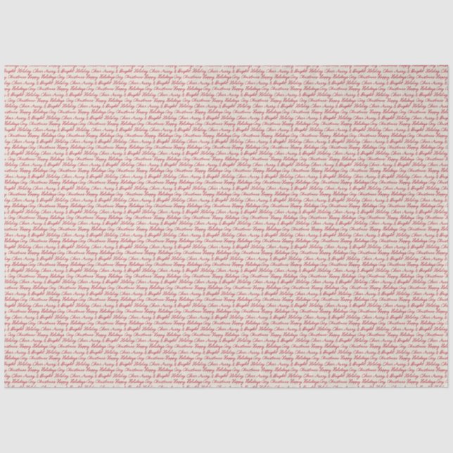 Seda Papel Tecido de Natal Texto de Férias de Natal (Frente )
