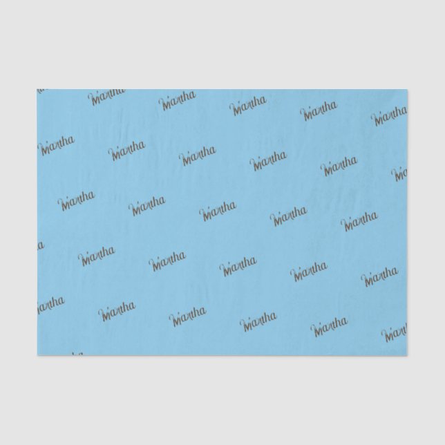 Seda Papel Tecido de Nome Antiquado (Azul Céu e Cobre) (Frente )