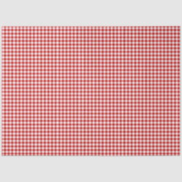 Seda Papel Tecido de Padrão de Gingham Vermelho e Branc