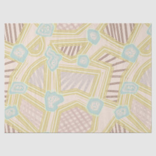 Seda Papel Tecido de Padrão Geométrico Abstrato Pastel