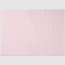Seda Papel Tecido de Padrão Gingham Rosa e Branco