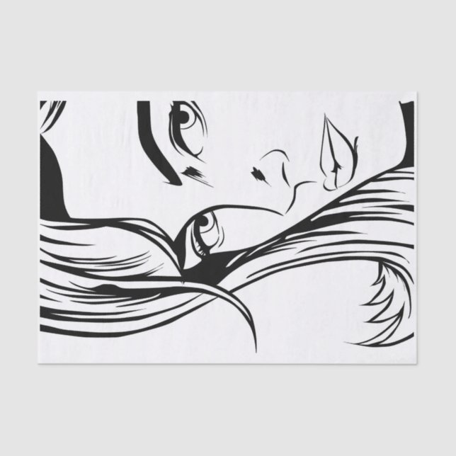 Seda Papel Tecido de pop Art (Frente )