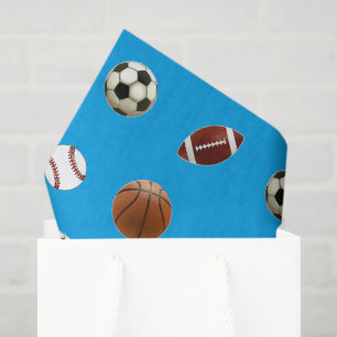 Seda Papel Tecido de Presente Temático de Esportes
