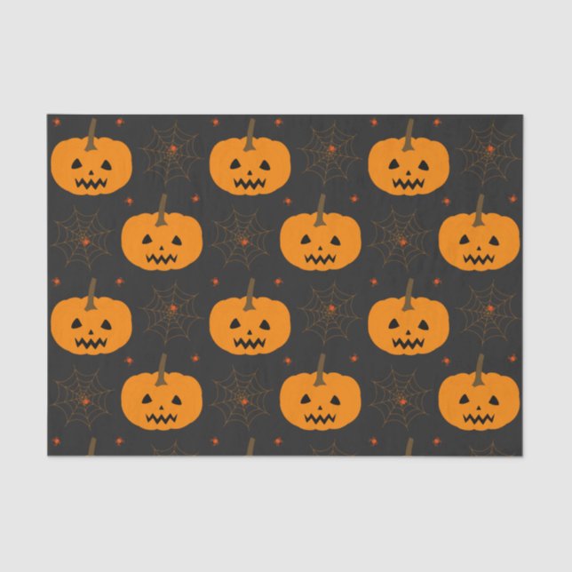 Seda Papel Tecido de Pumpkin Halloween (Frente )