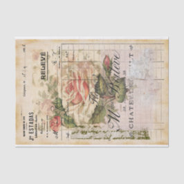 Seda Papel Tecido de Recepção Floral Francês