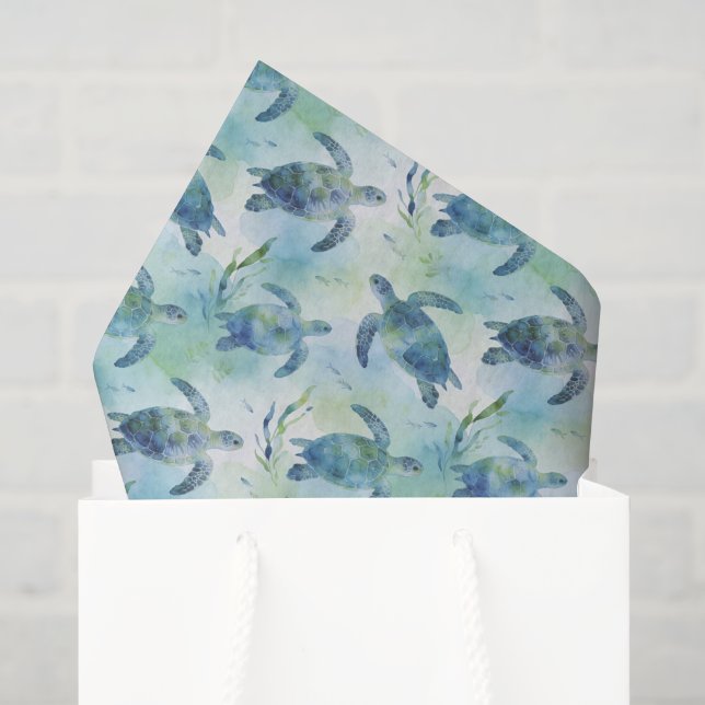 Seda Papel Tecido de Tartaruga, Presente de Tartaruga M (Sacola de presentes)