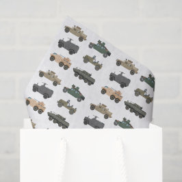 Seda Papel Tecido de Veículos Militares, Decoupage de T