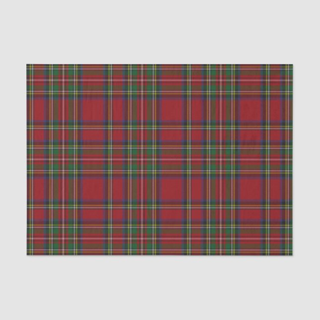 Seda Papel Tecido de Xadrez do Padrão Tartan (Frente )