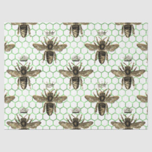 Seda Papel Tecido Design Série Jardim de Chá Abelha 27