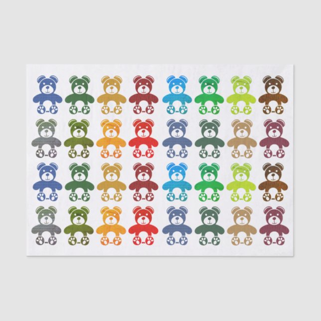 Seda Papel Tecido do Urso de Teddy (Frente )