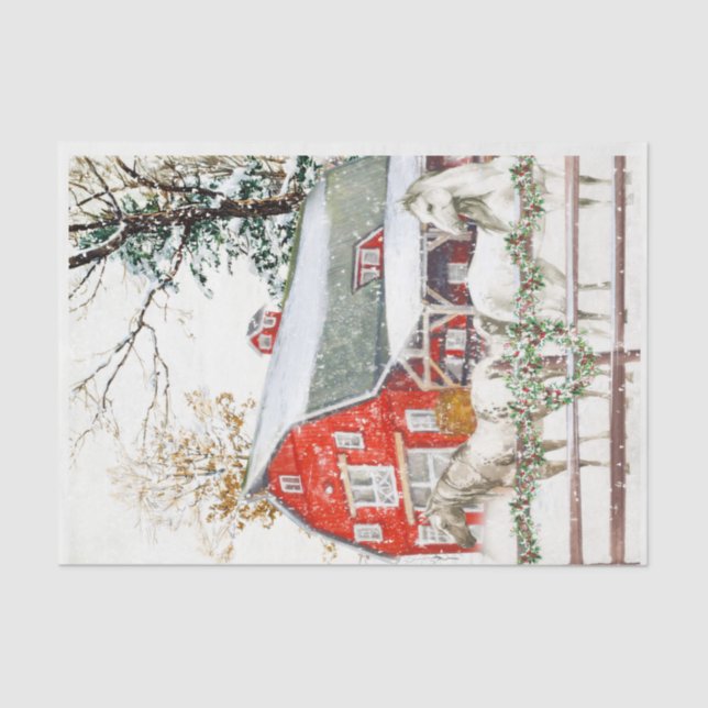 Seda Papel Tecido dos Cavalos de inverno (Frente )