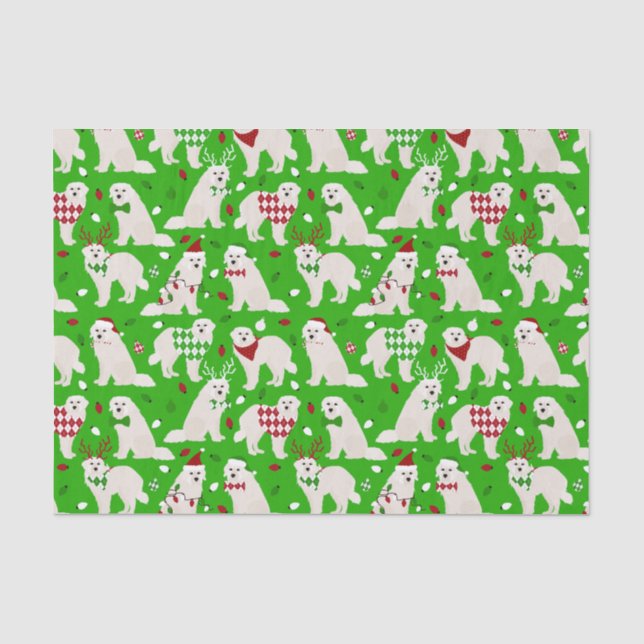 Seda Papel Tecido dos Pirenéus Excelentes de Natal (Frente )