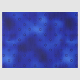 Seda Papel Tecido Estrela de Davi Azul Real Hanukkah