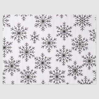 Seda Papel Tecido Floco de Neve Preto e Branco – Elegan