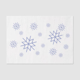 Seda Papel Tecido - Flocos de Neve Azul