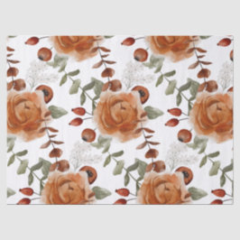 Seda Papel Tecido Floral de Outono