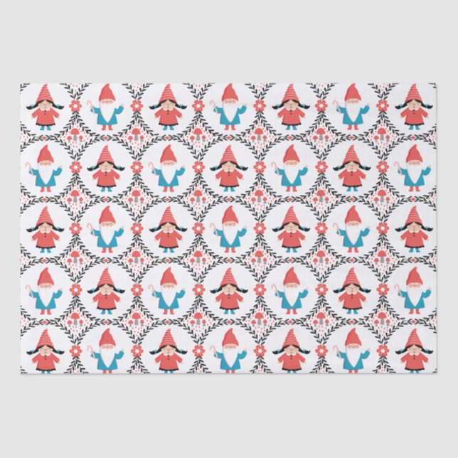 Seda Papel Tecido Gnomo de Natal bonito (Frente )