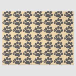 Seda Papel Tecido - Impressão de Pata Polidáctila em Be