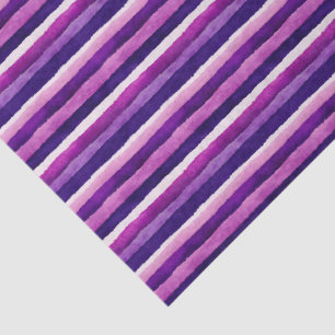 Seda Papel Tecido Listrado de Aquarela Roxo