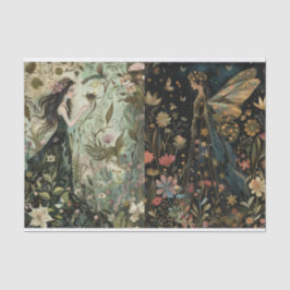 Seda Papel Tecido para Decoupage Dia/Noite de Fairies