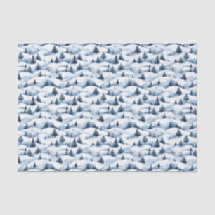 Seda Papel Tecido para Paisagem de Inverno de Neve