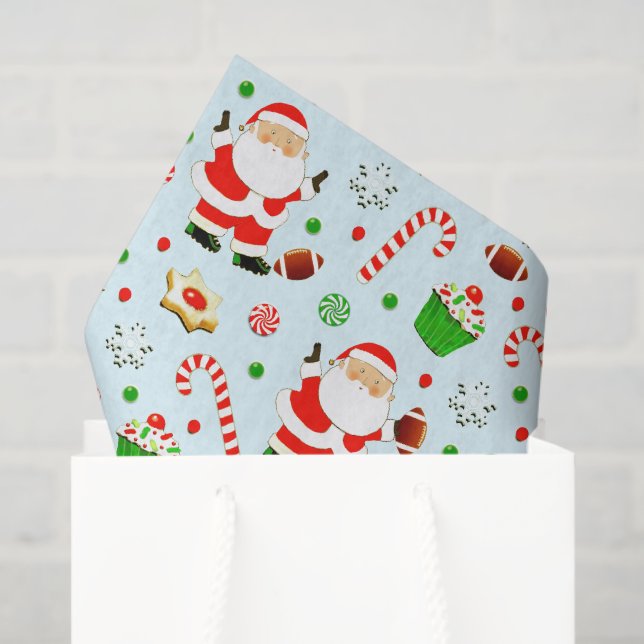Seda Papel Tecido Presente de Natal de Futebol (Sacola de presentes)